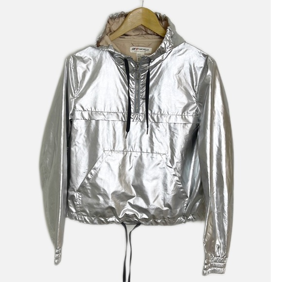 H&M Coachella silver metallic windbreaker 10 - Picture 1 of 8